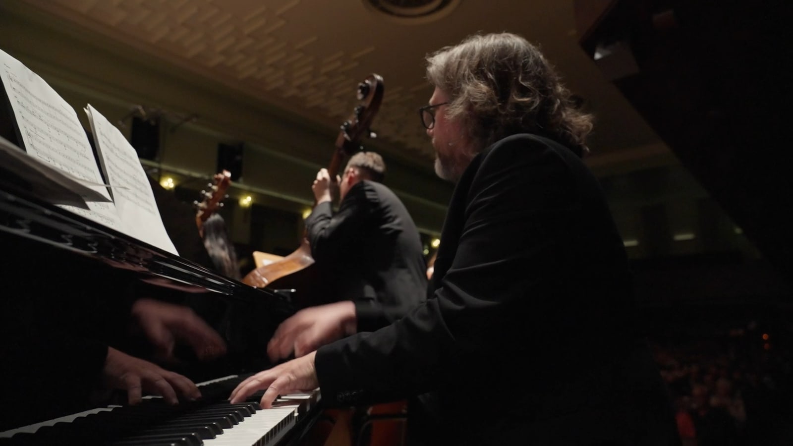 Pianist during a stage performance in Beethoven Meets Jazz.