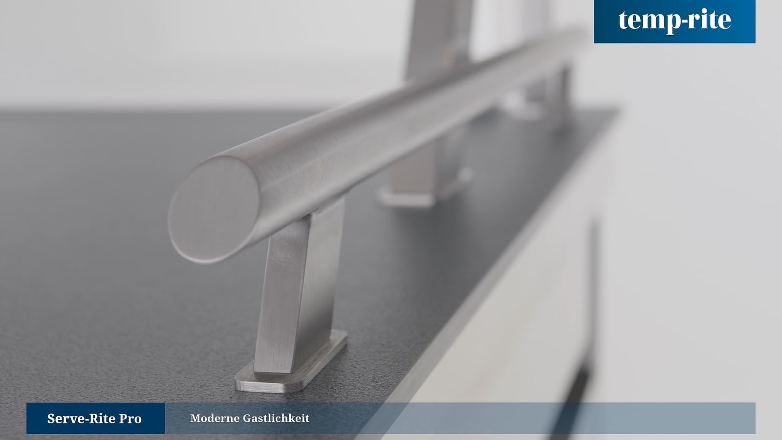 Detail of a handle and metal surface in the product film.